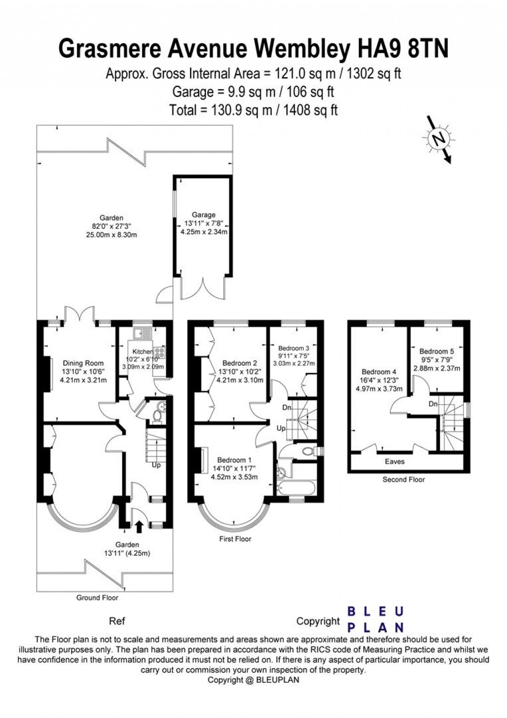 Floorplan for Grasmere Avenue, Wembley