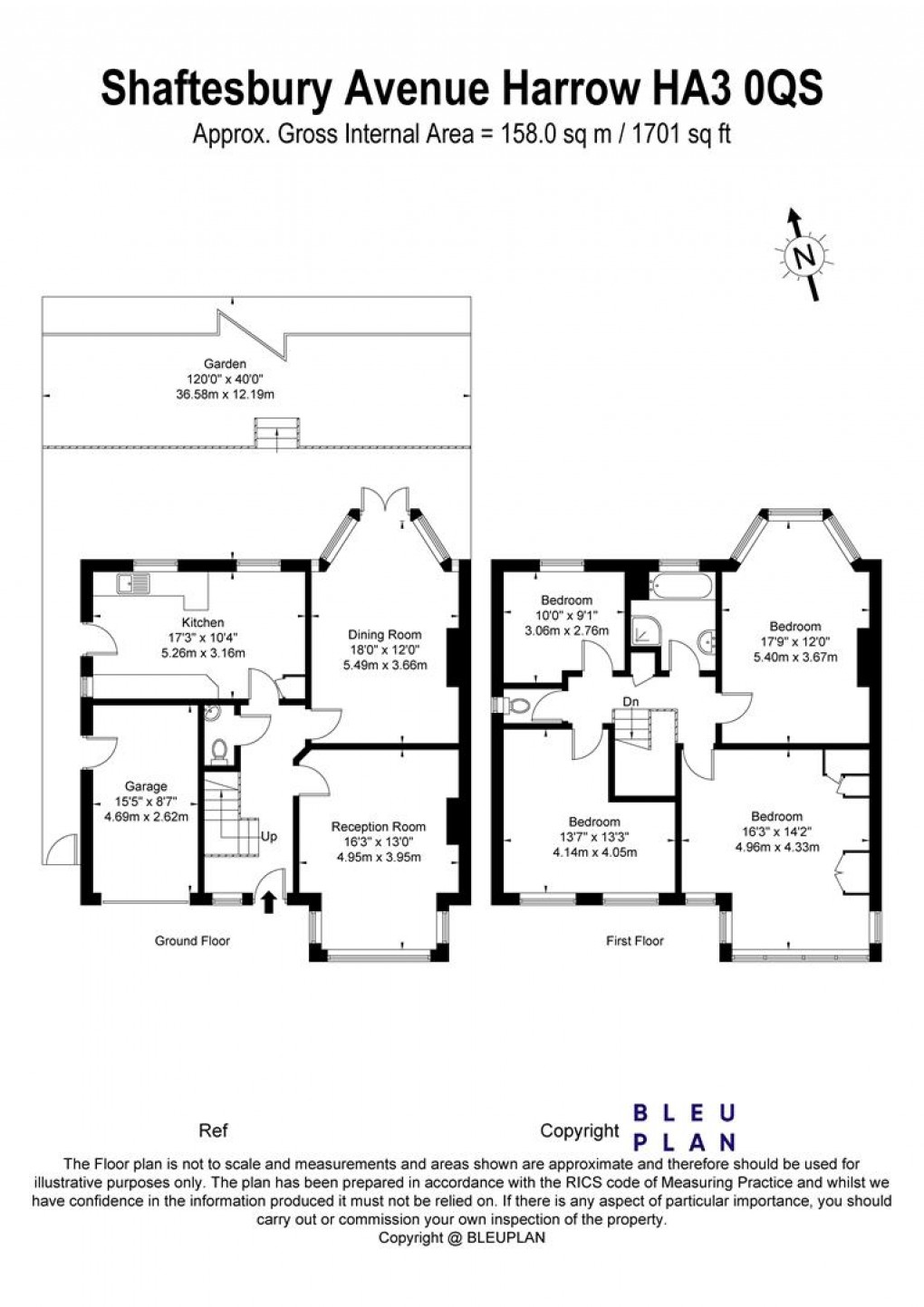 Floorplan for Shaftesbury Avenue, Kenton, Harrow