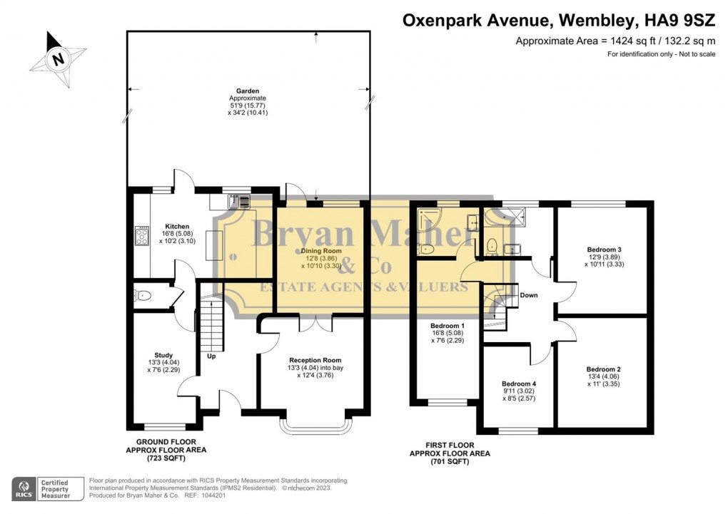 Floorplan for Oxenpark Avenue, WEMBLEY