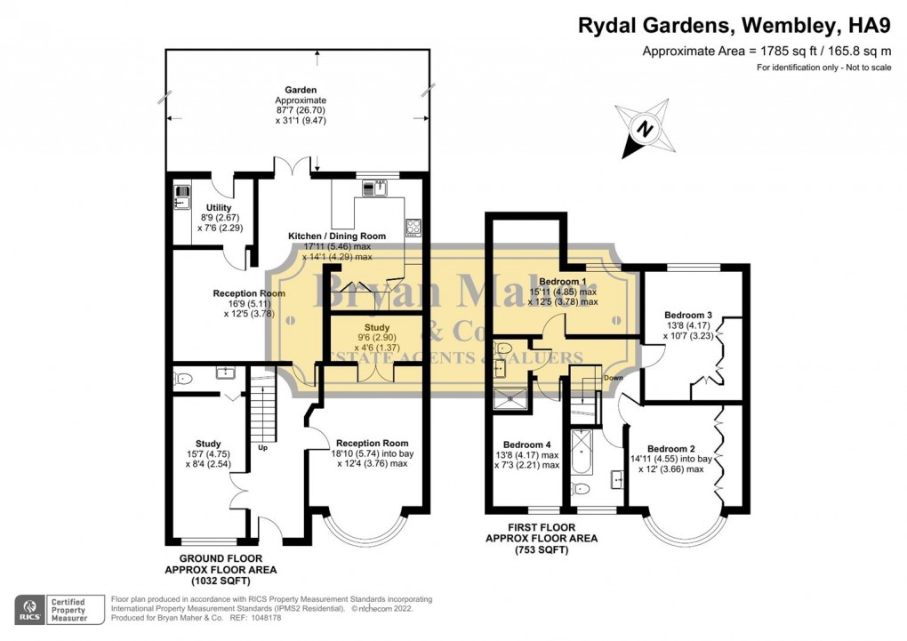 Floorplan for Rydal Gardens, Wembley