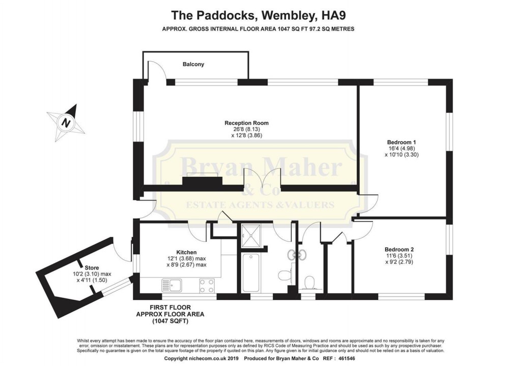 Floorplan for The Paddocks, Wembley Park