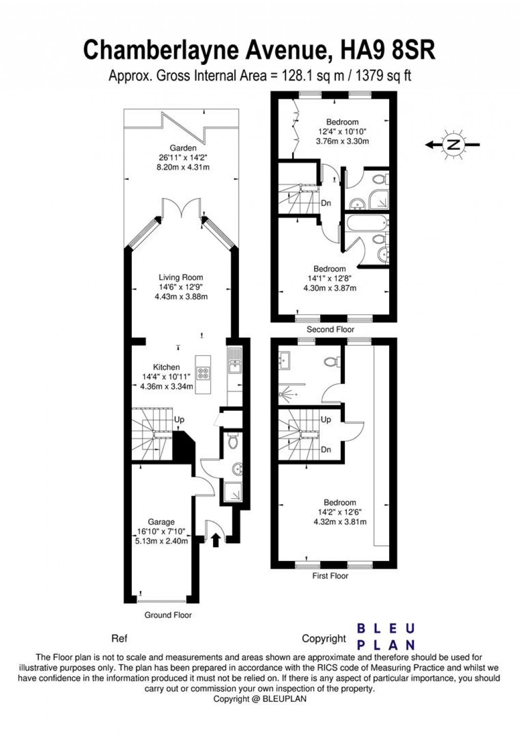 Floorplan for Chamberlayne Avenue, Wembley