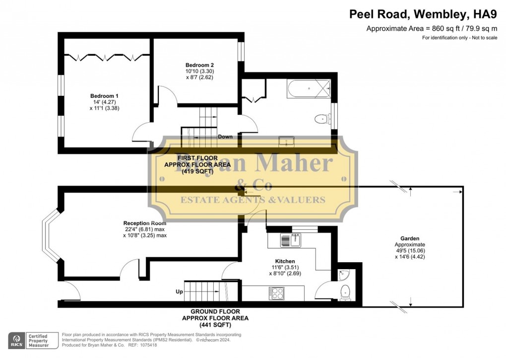 Floorplan for Peel Road, Wembley