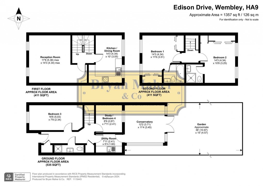 Floorplan for Edison Drive, WEMBLEY