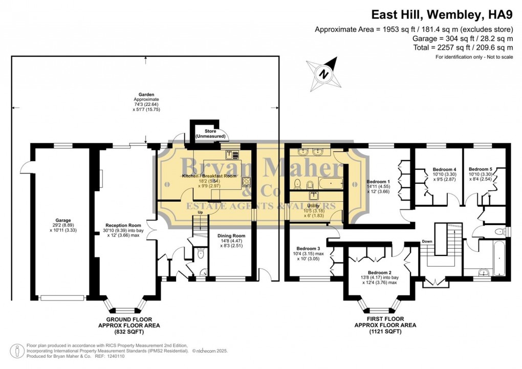 Floorplan for East Hill, Wembley Park