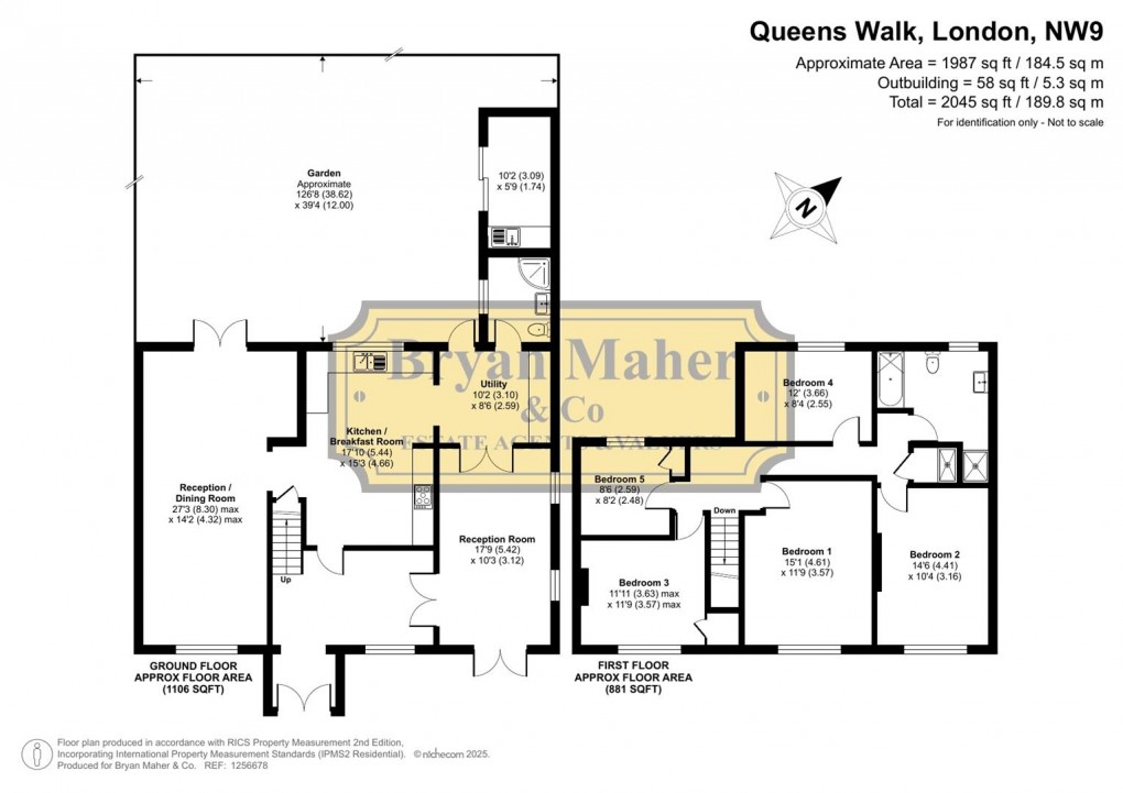 Floorplan for Queens Walk, London