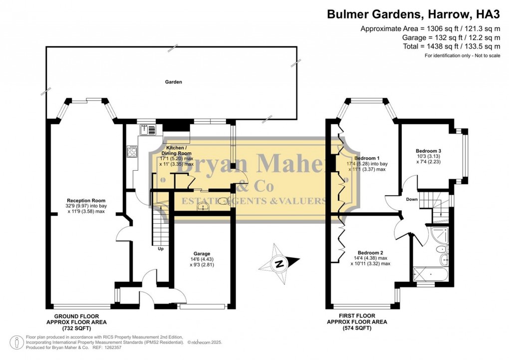 Floorplan for Bulmer Gardens, HARROW