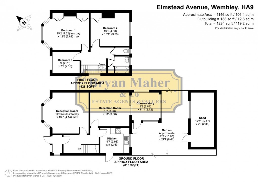 Floorplan for Elmstead Avenue, Wembley