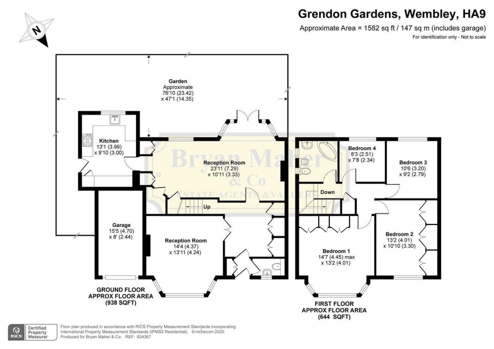 Floorplan for Grendon Gardens, Wembley Park