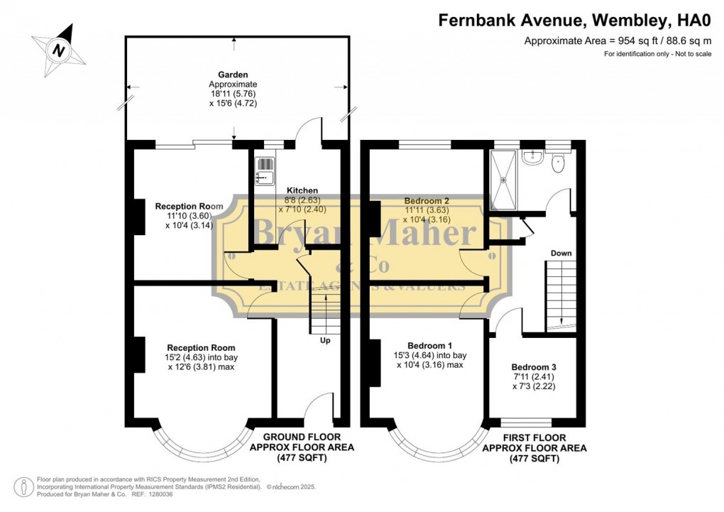 Floorplan for Fernbank Avenue, Wembley