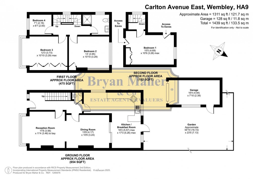Floorplan for Carlton Avenue East, Wembley