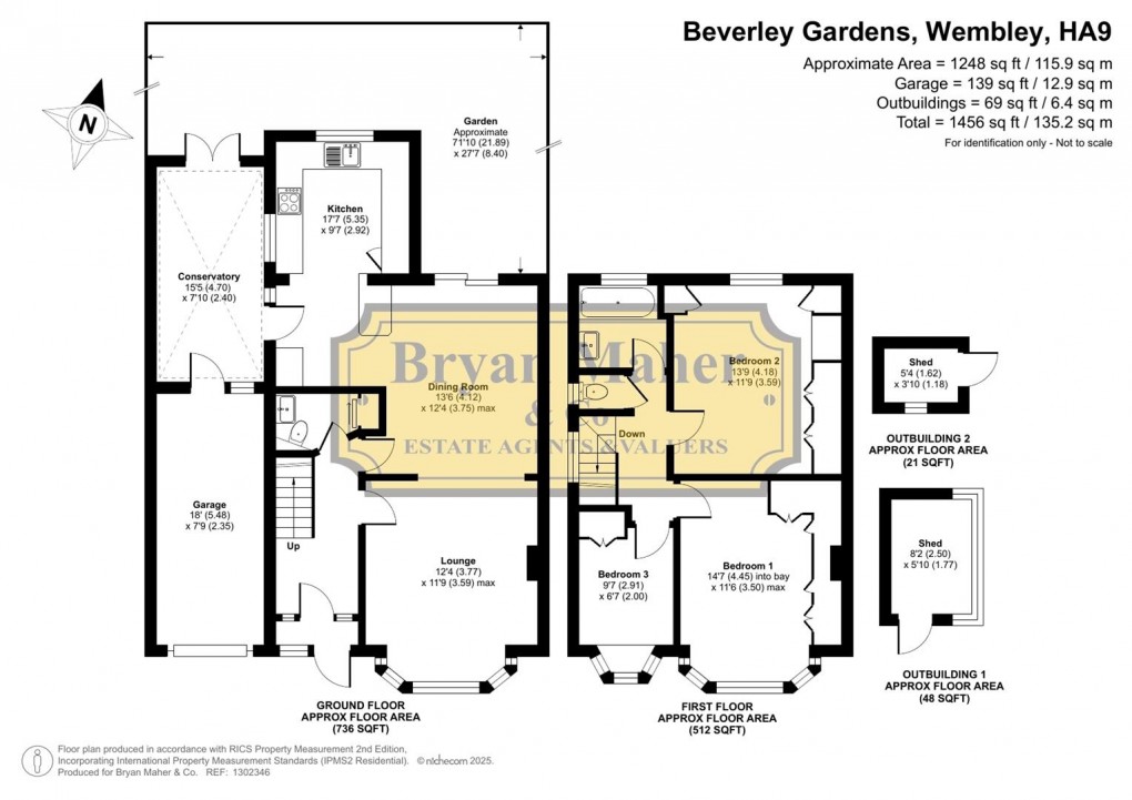 Floorplan for Beverley Gardens, Wembley