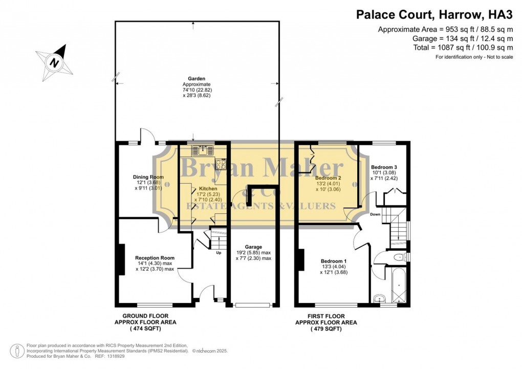Floorplan for Palace Court, Harrow