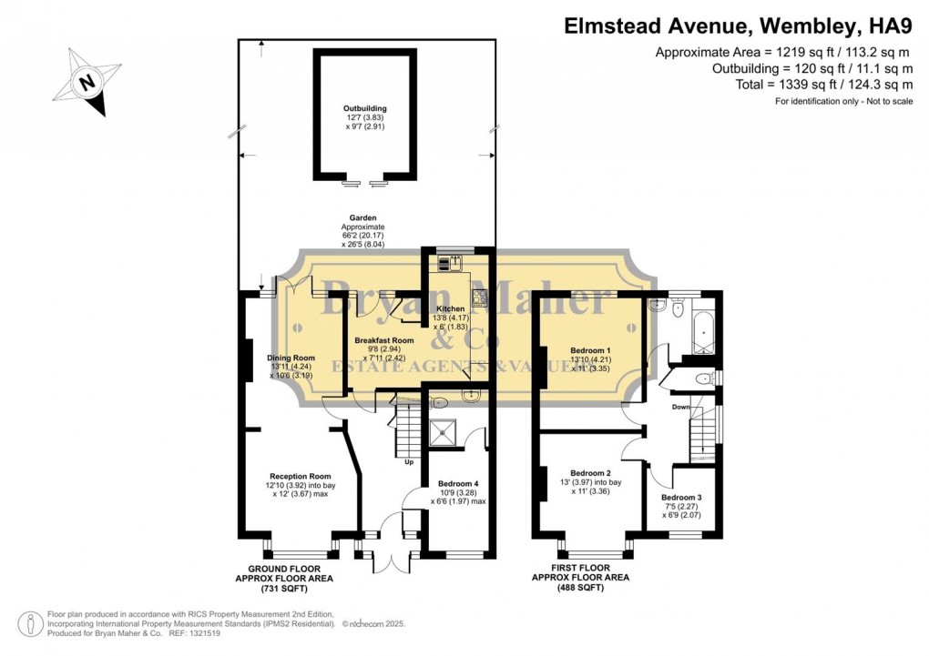 Floorplan for Elmstead Avenue, WEMBLEY