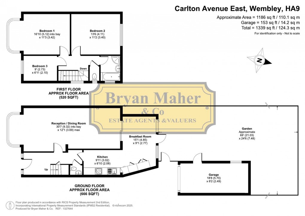 Floorplan for Carlton Avenue East, Wembley