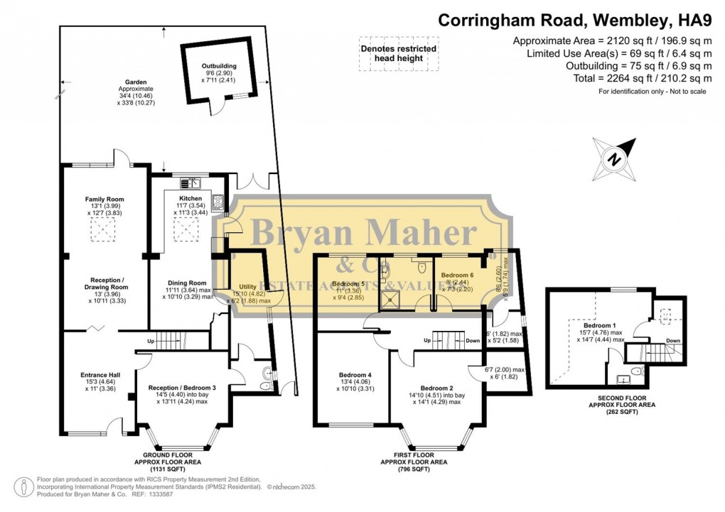 Floorplan for Corringham Road, Wembley Park