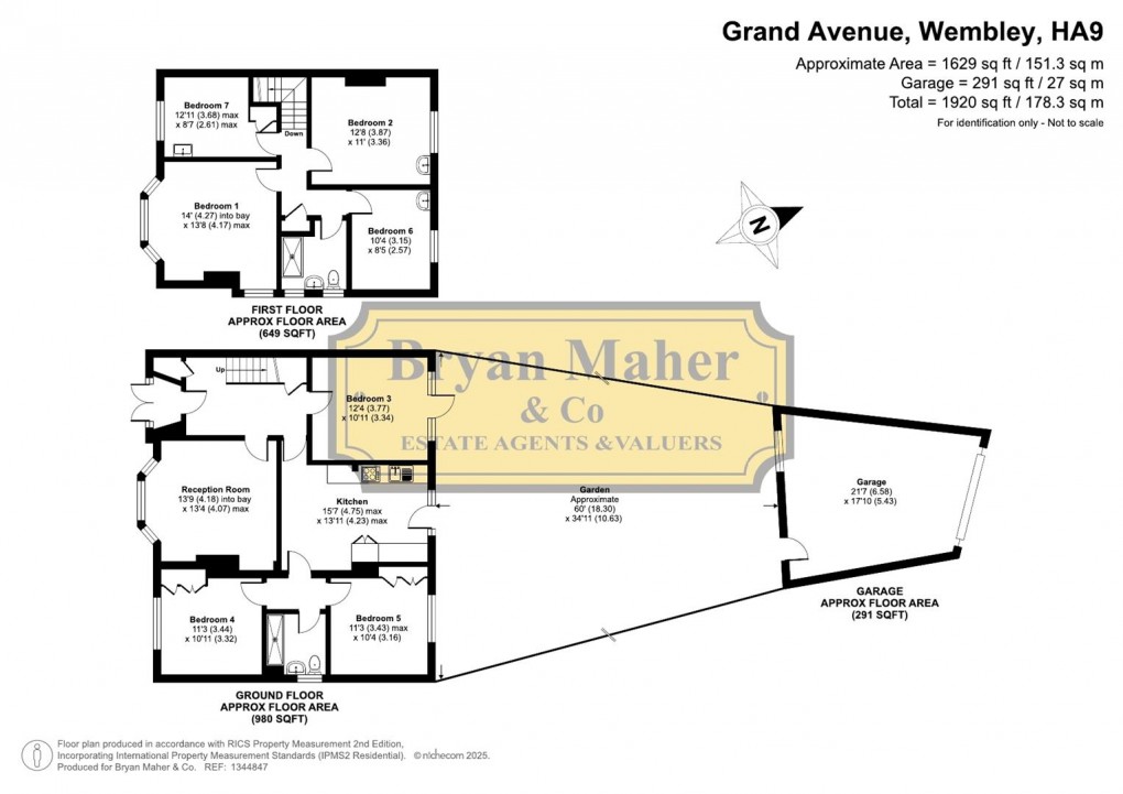 Floorplan for Grand Avenue, Wembley
