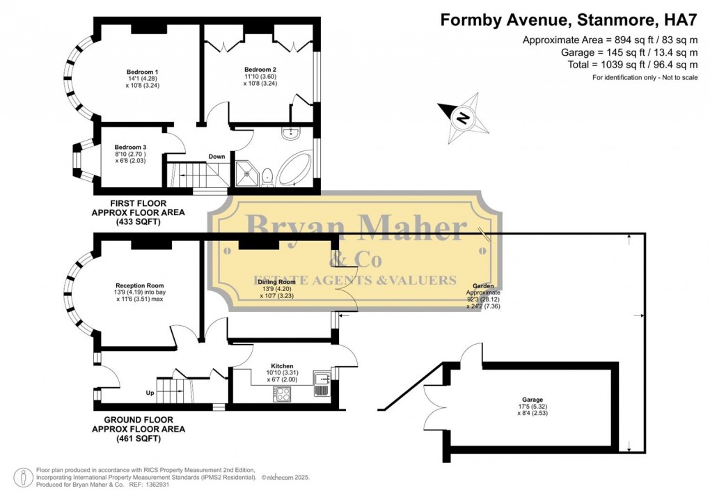 Floorplan for Formby Avenue, Stanmore