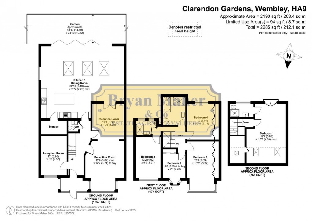 Floorplan for Clarendon Gardens, WEMBLEY