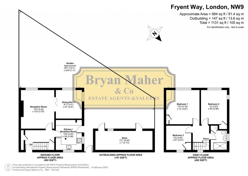 Floorplan for Fryent Way, Kingsbury
