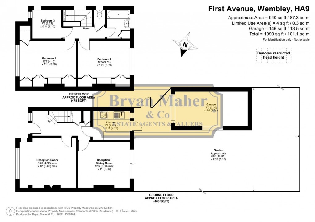 Floorplan for First Avenue, Wembley