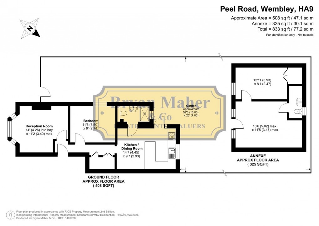 Floorplan for Peel Road, Wembley