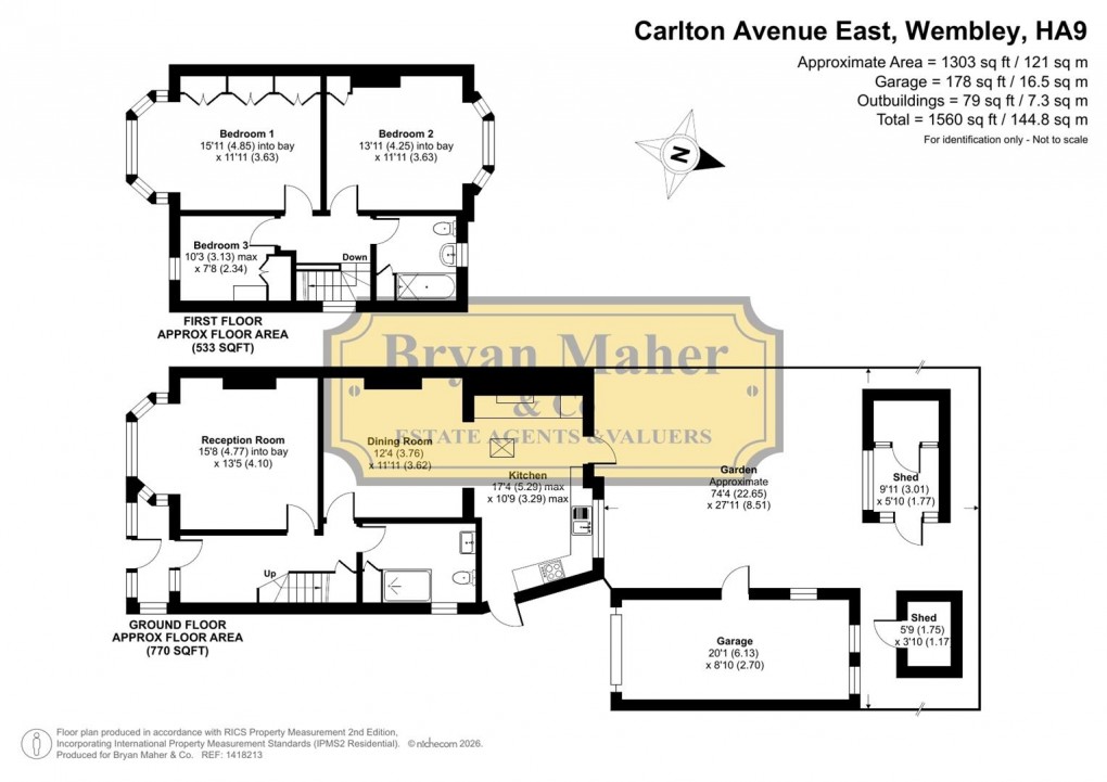 Floorplan for Carlton Avenue East, WEMBLEY
