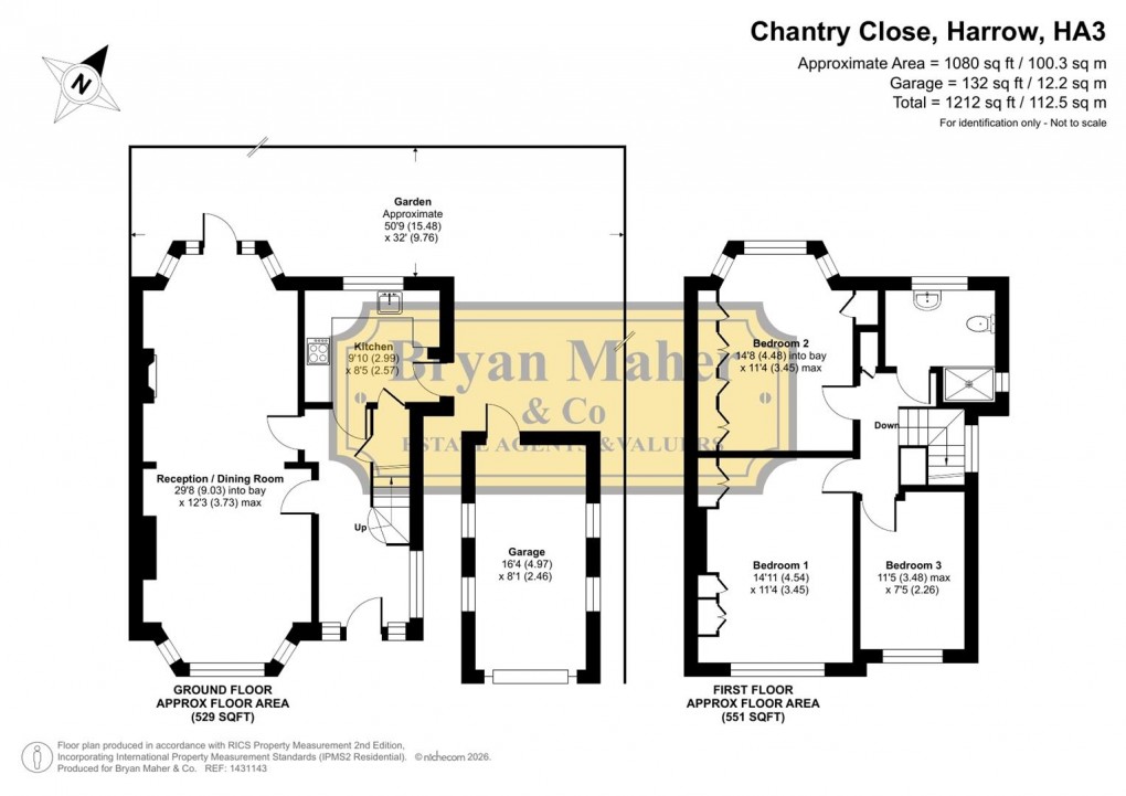 Floorplan for Chantry Close, Harrow