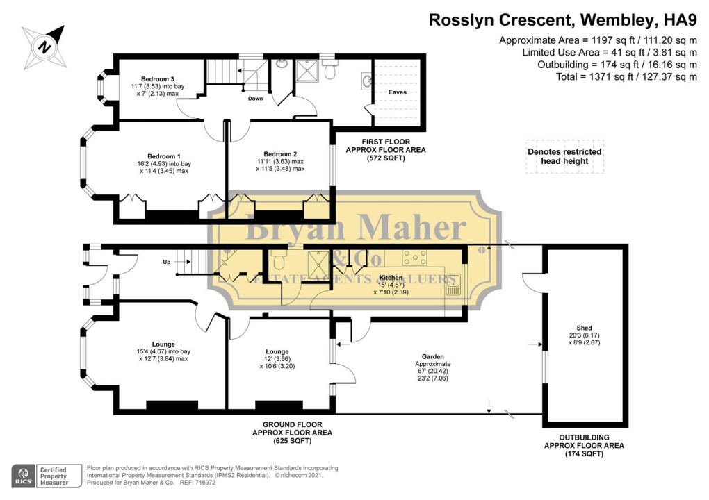 Floorplan for Rosslyn Crescent, Wembley