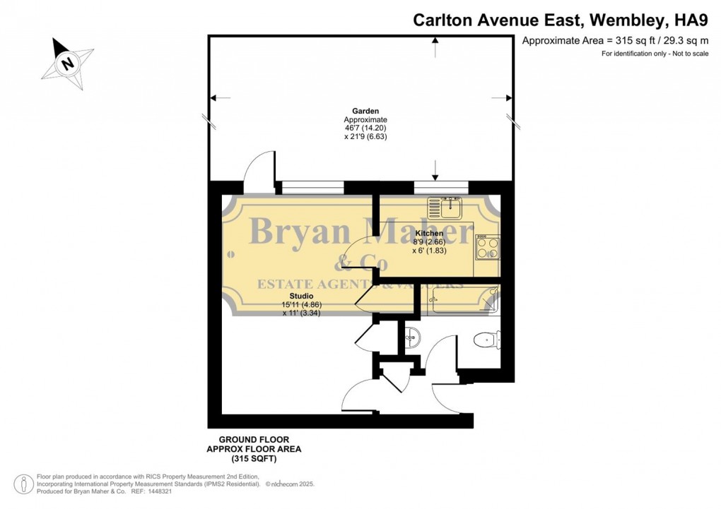 Floorplan for Carlton Avenue East, Wembley