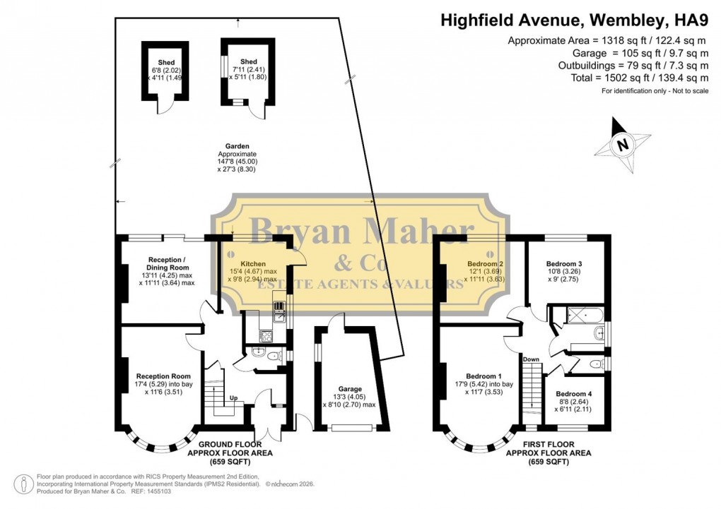 Floorplan for Highfield Avenue, Wembley