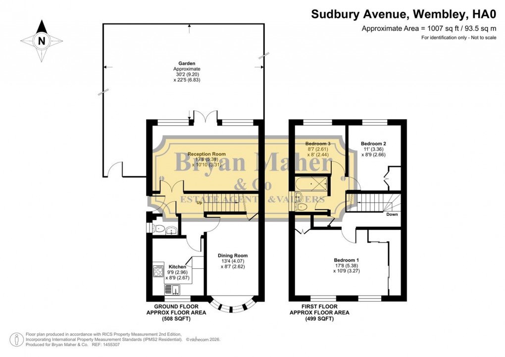Floorplan for Sudbury Avenue, Wembley