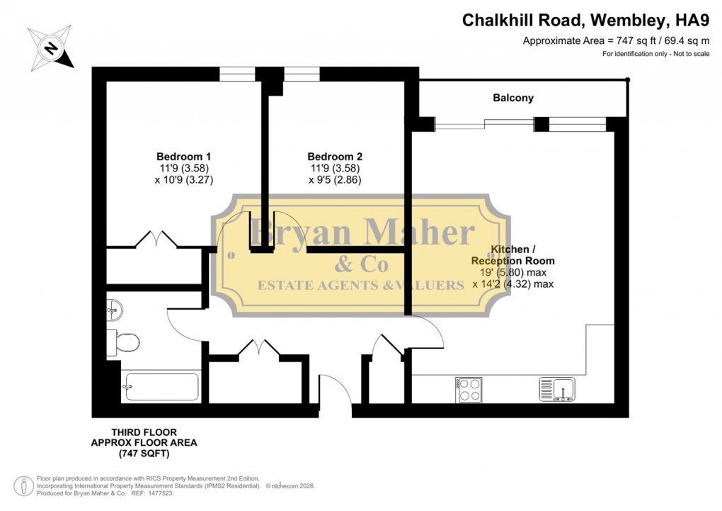 Floorplan for Chalkhill Road, Wembley Park