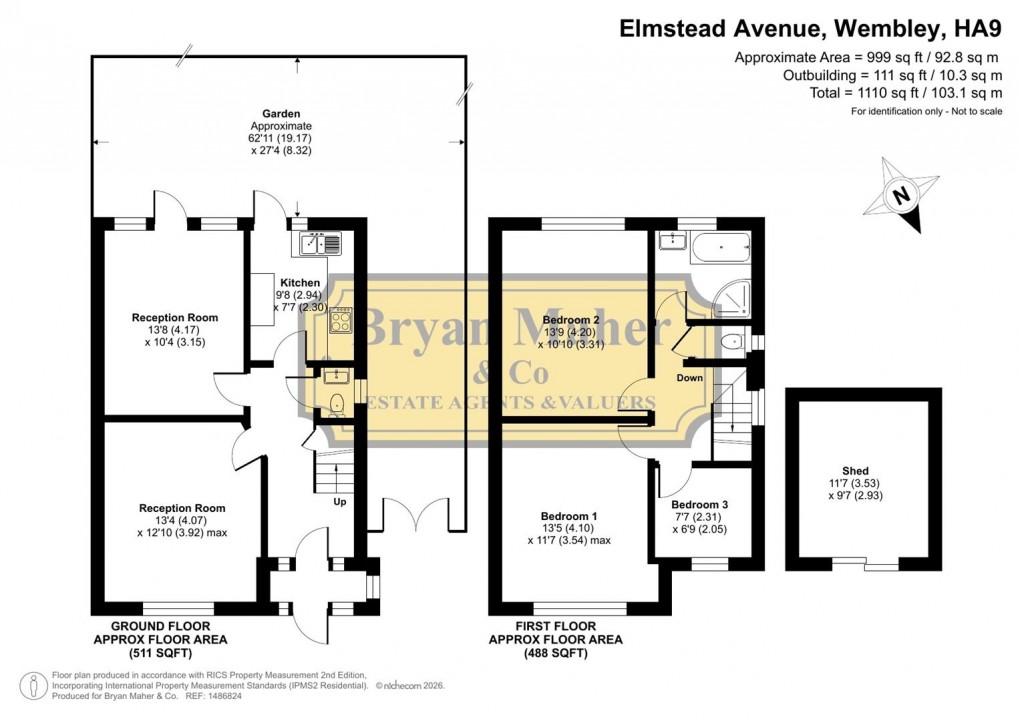 Floorplan for Elmstead Avenue, Wembley Park