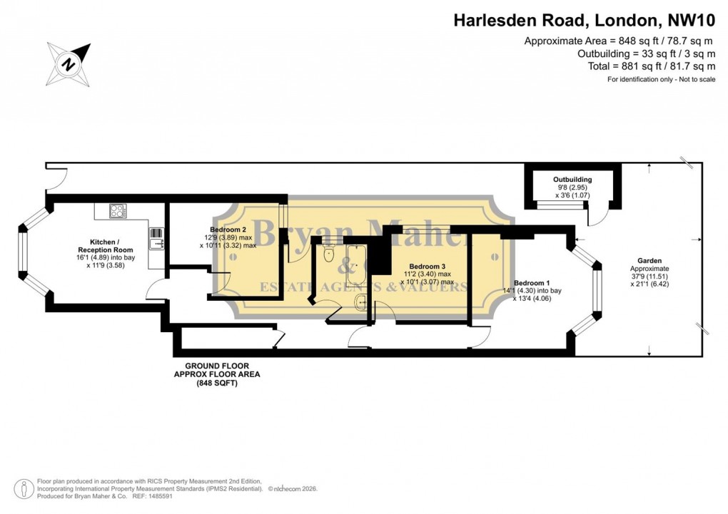 Floorplan for Harlesden Road, NW10