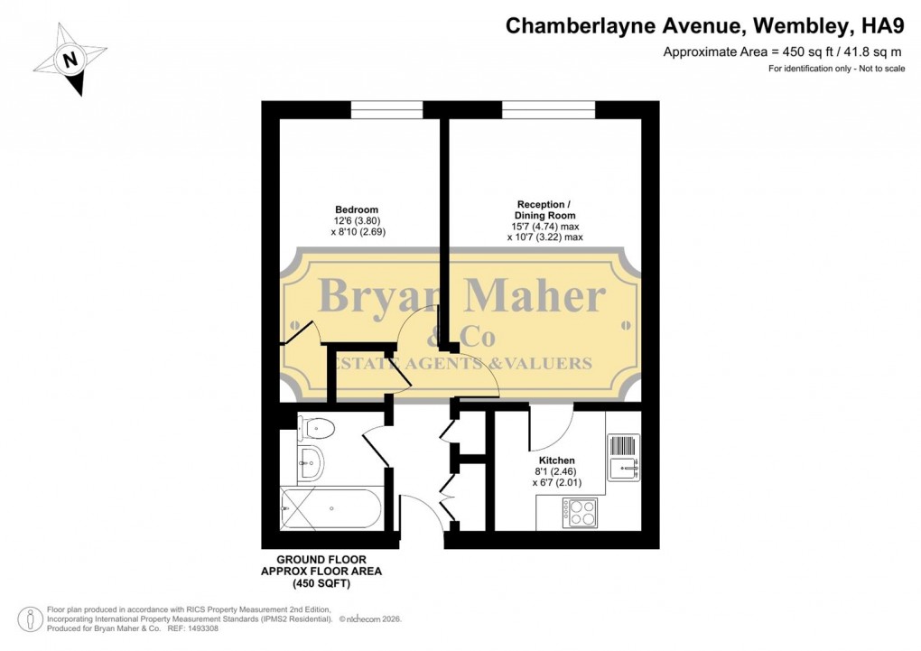 Floorplan for Chamberlayne Avenue, Wembley