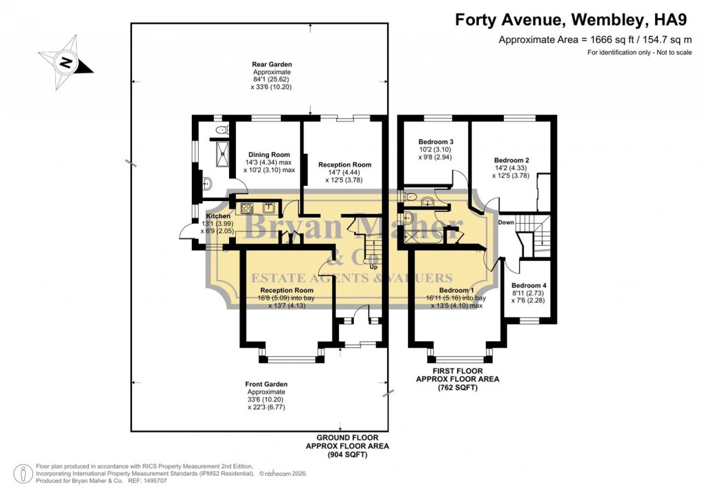 Floorplan for Forty Avenue, WEMBLEY PARK